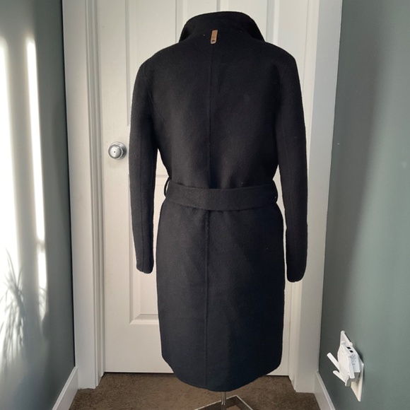 Black and Grey Wool and Alpaca Reversible Wrap Coat by Mackage Women’s Small - Picture 2 of 13
